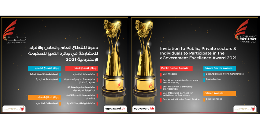 الإعلان عن فتح باب الترشيح لجائزة التميز للحكومة الإلكترونية 2021 في نسختها الحادية عشرة
